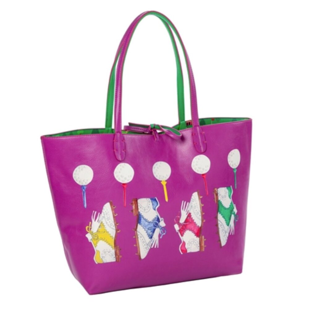 Sydney Love Sport Nu Shooz Golf Reversible Tote Bag Pink Multi Purse Shoes